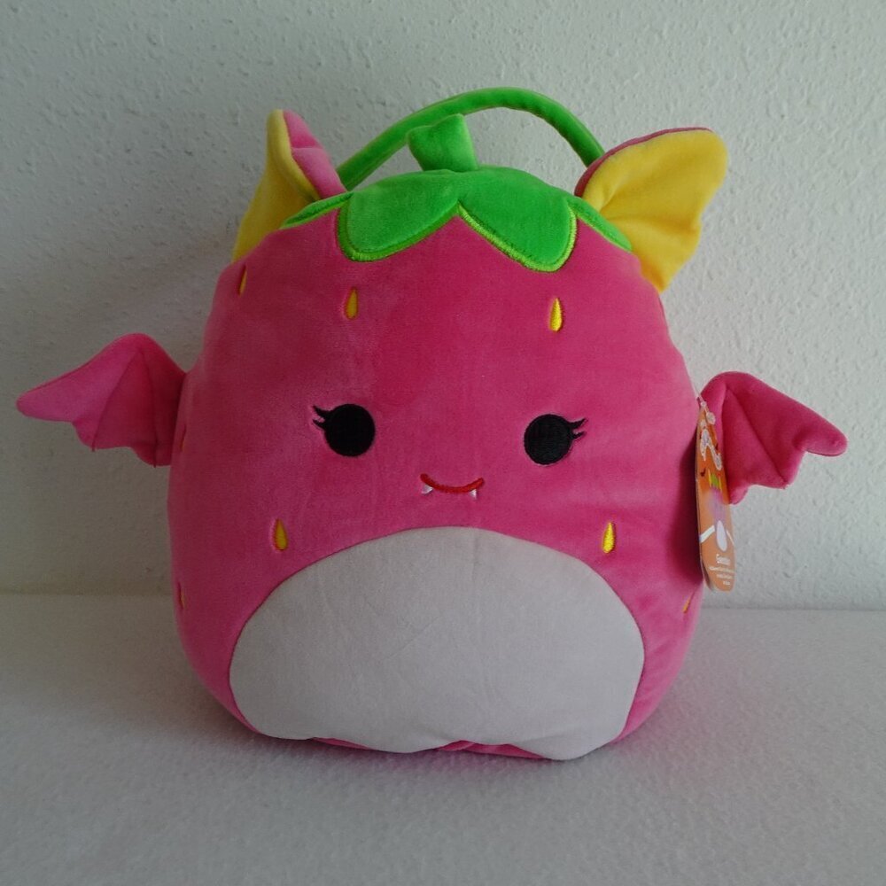 Squishmallows Gwendolyn the Neon Strawberry Bat Treat Pail Stocking Stuffer
